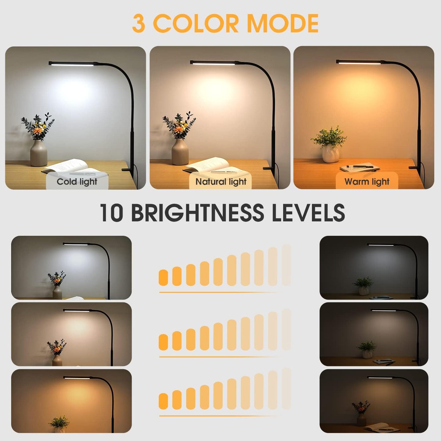 Desk Lamp with Clamp for Best Coloring Experience