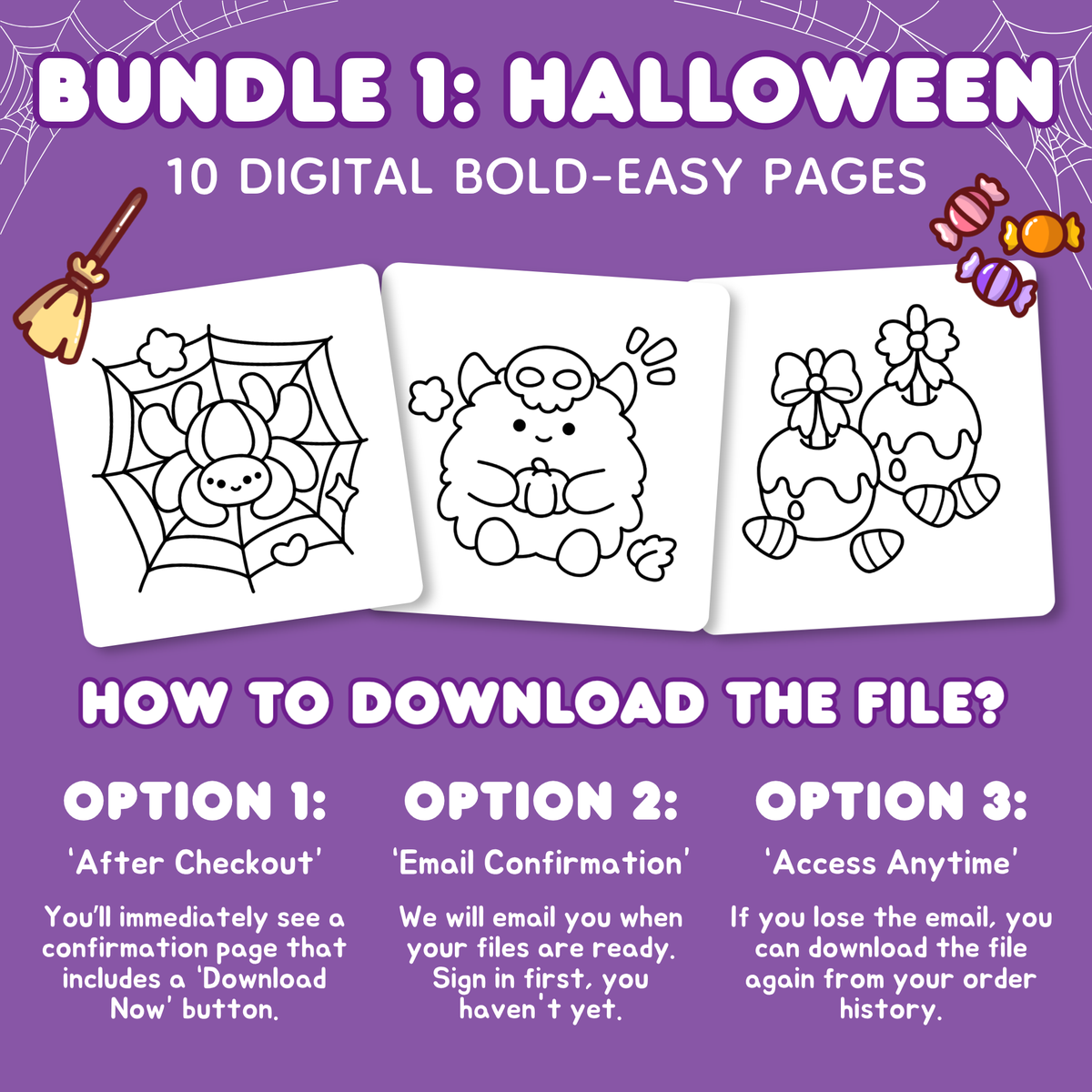 Bundle 1: Halloween - 10 Digital Bold-Easy Pages
