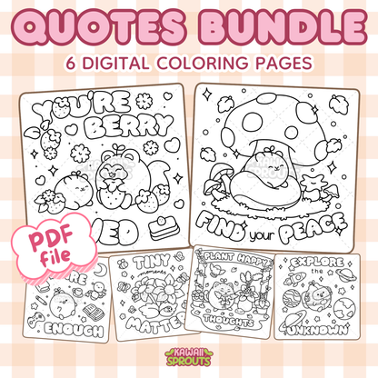 Quotes Bundle 1: 6 Digital Coloring Pages