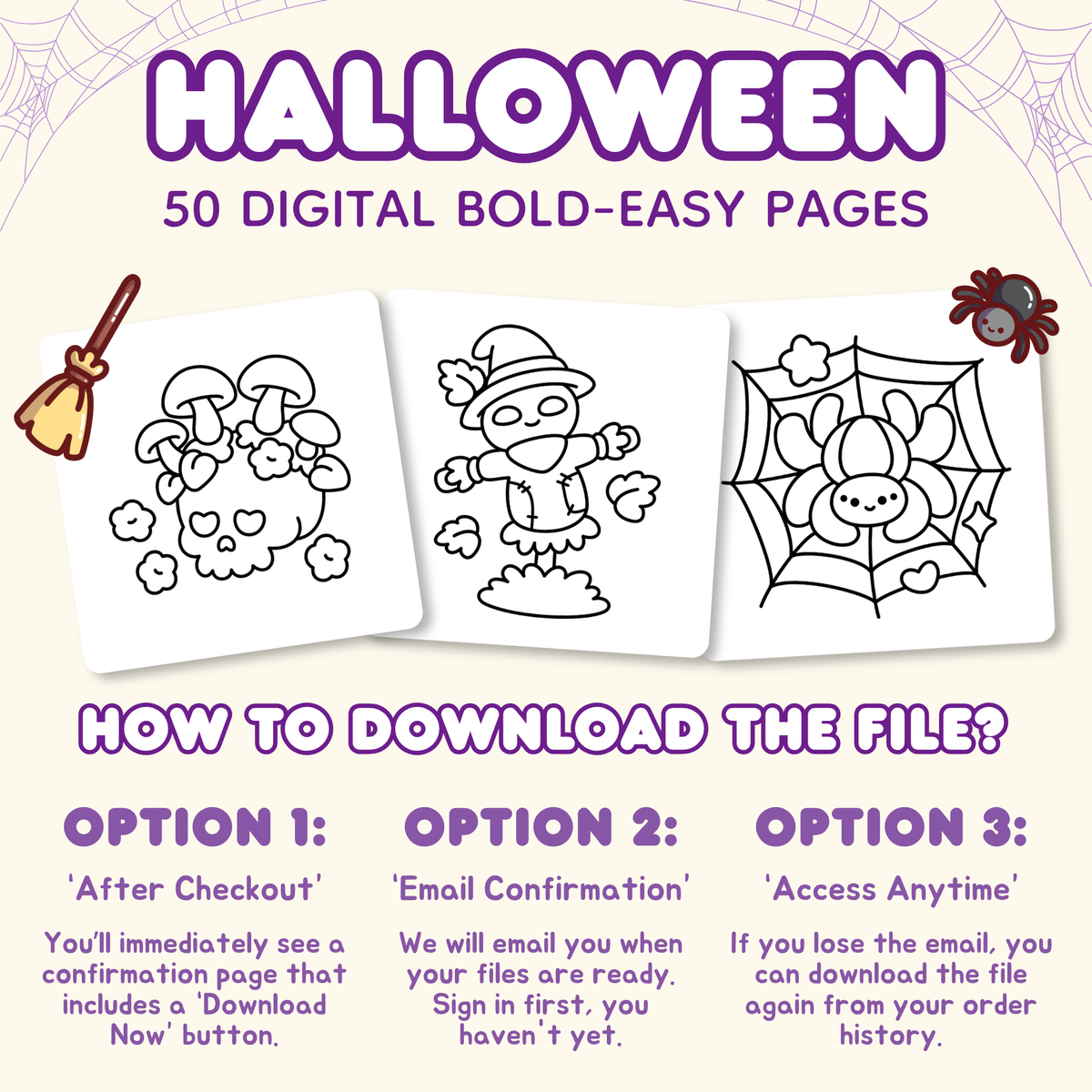 Halloween Bold & Easy - 50 Digital Pages