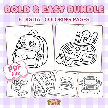 Bold & Easy Bundle 1: 6 Digital Coloring Pages