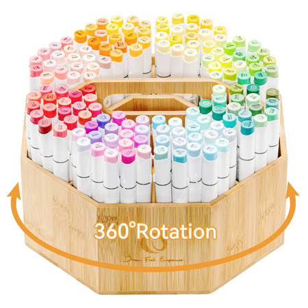 360° Bamboo Rotating Marker Organizer
