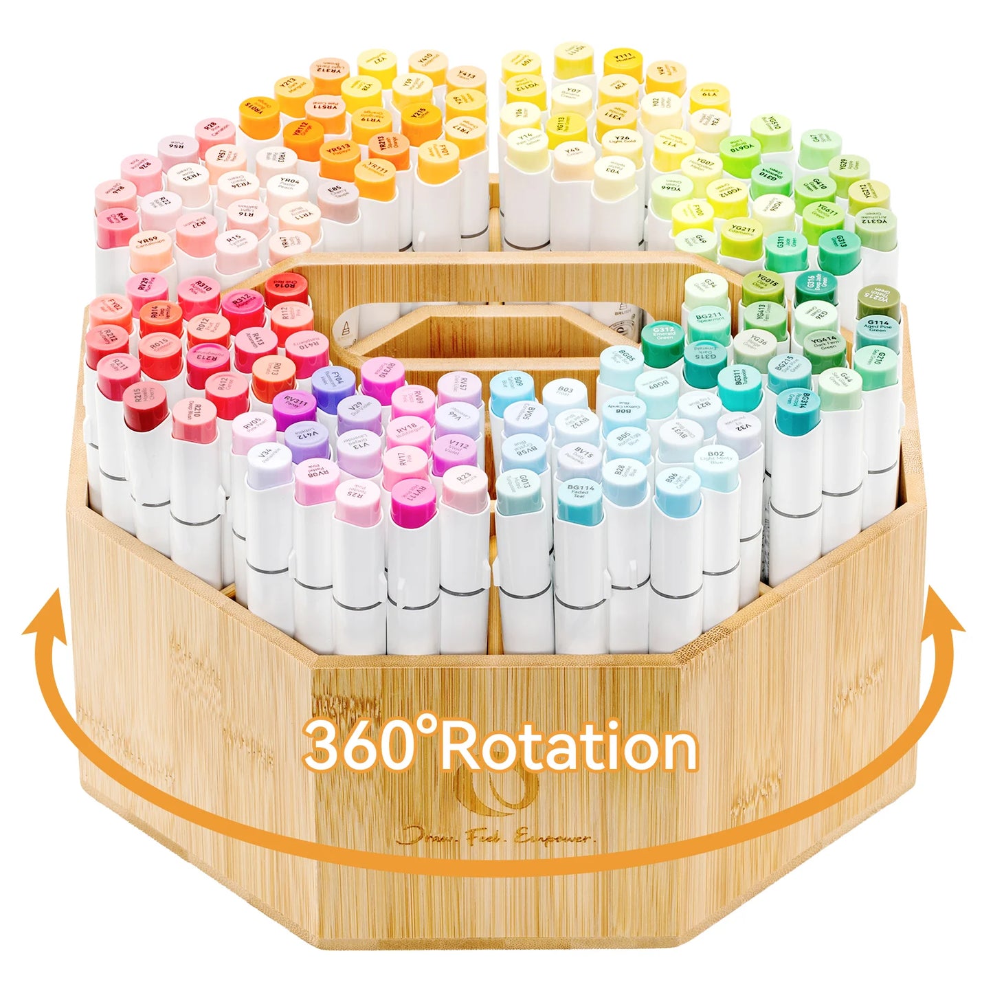 360° Bamboo Rotating Marker Organizer