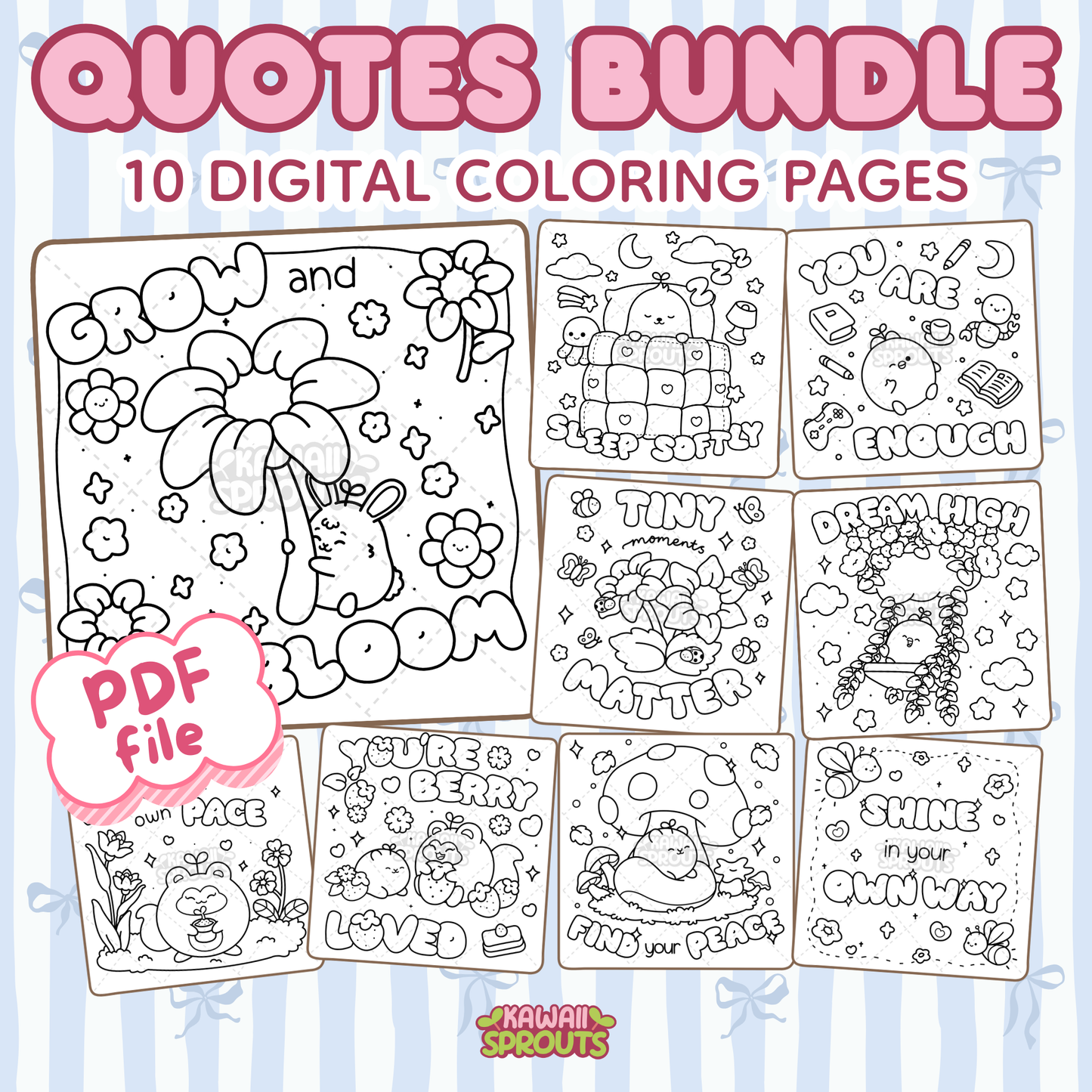 Quotes Bundle 2: 10 Digital Coloring Pages