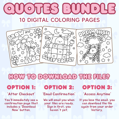 Quotes Bundle 2: 10 Digital Coloring Pages