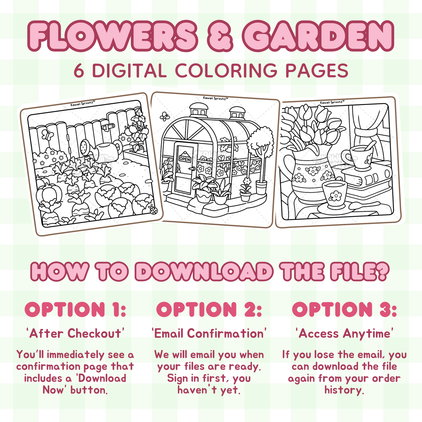 Flowers & Garden 6 Digital Coloring Pages
