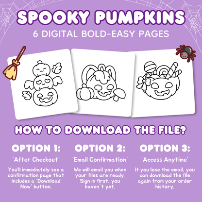Spooky Pumpkins - 6 Digital Bold-Easy Pages