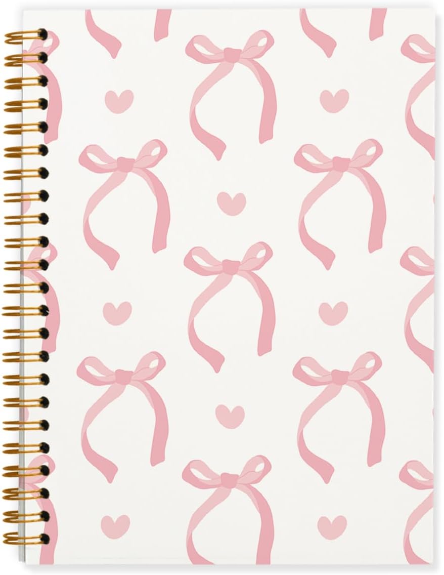 Cute Pink Preppy Coquette Notebook