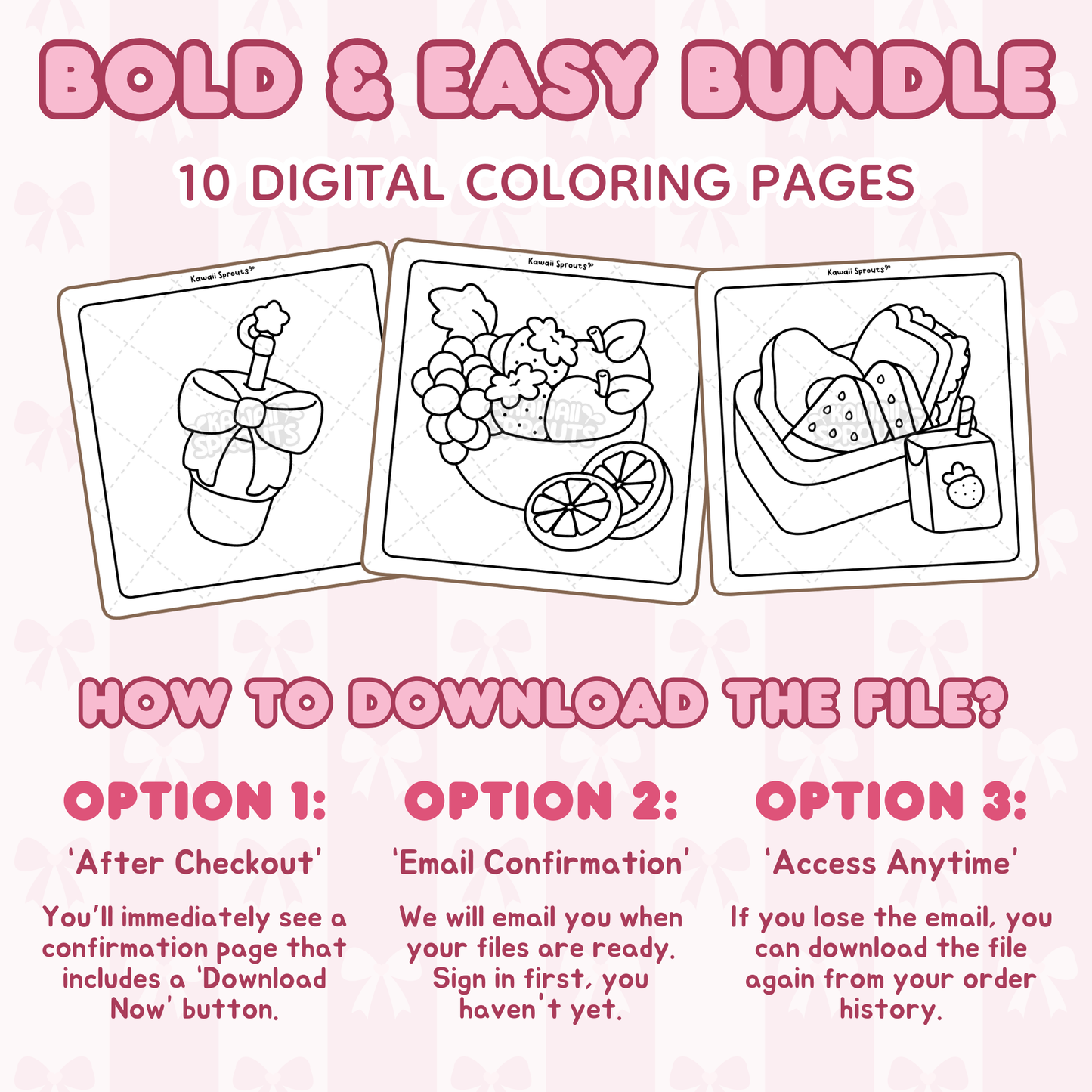 Bold & Easy Bundle 2: 10 Digital Coloring Pages