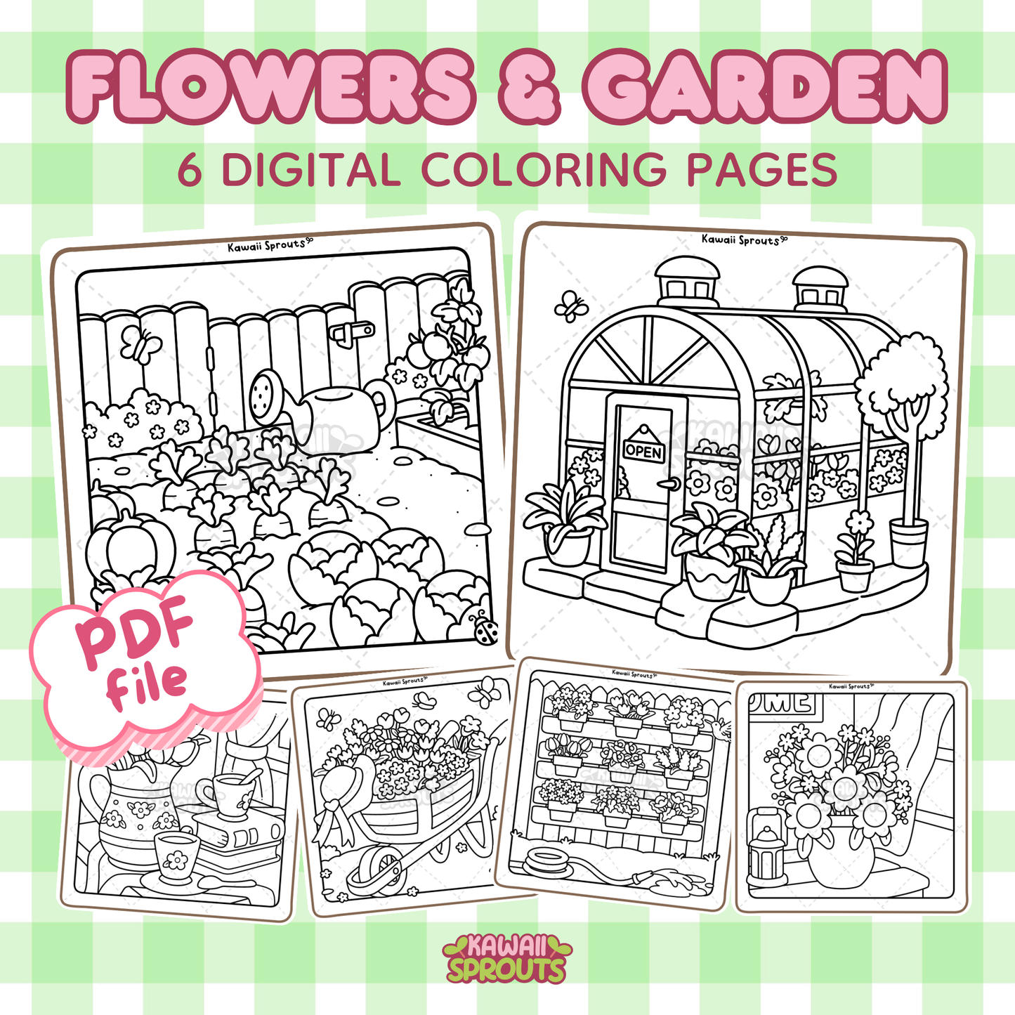 Flowers & Garden 6 Digital Coloring Pages