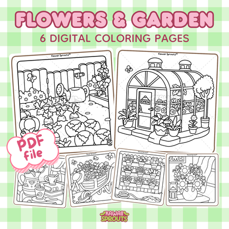 Flowers & Garden 6 Digital Coloring Pages