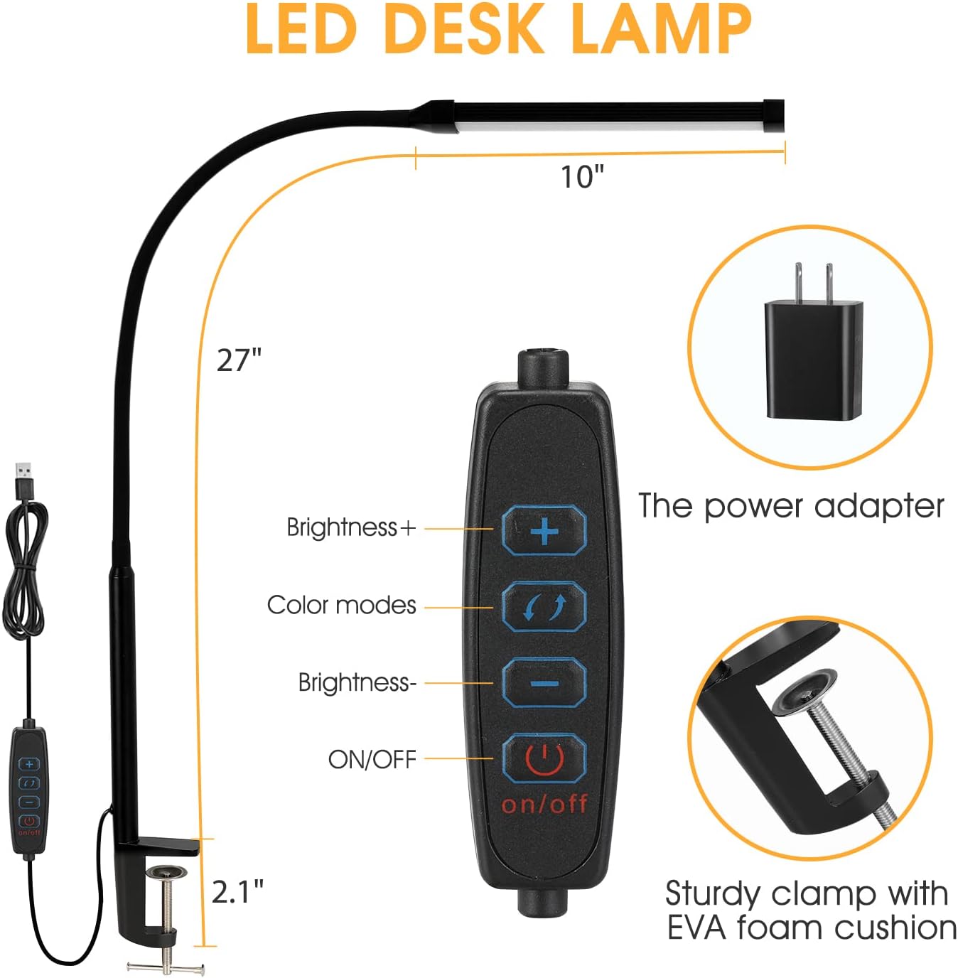 Desk Lamp with Clamp for Best Coloring Experience