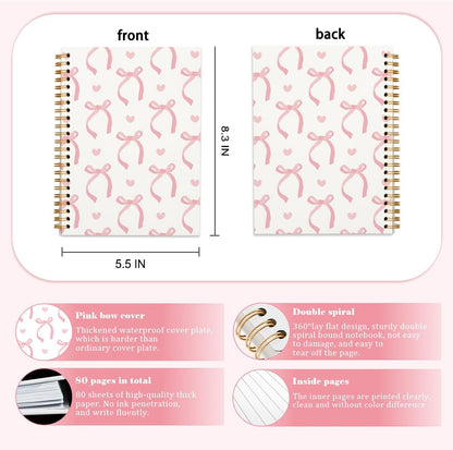 Cute Pink Preppy Coquette Notebook