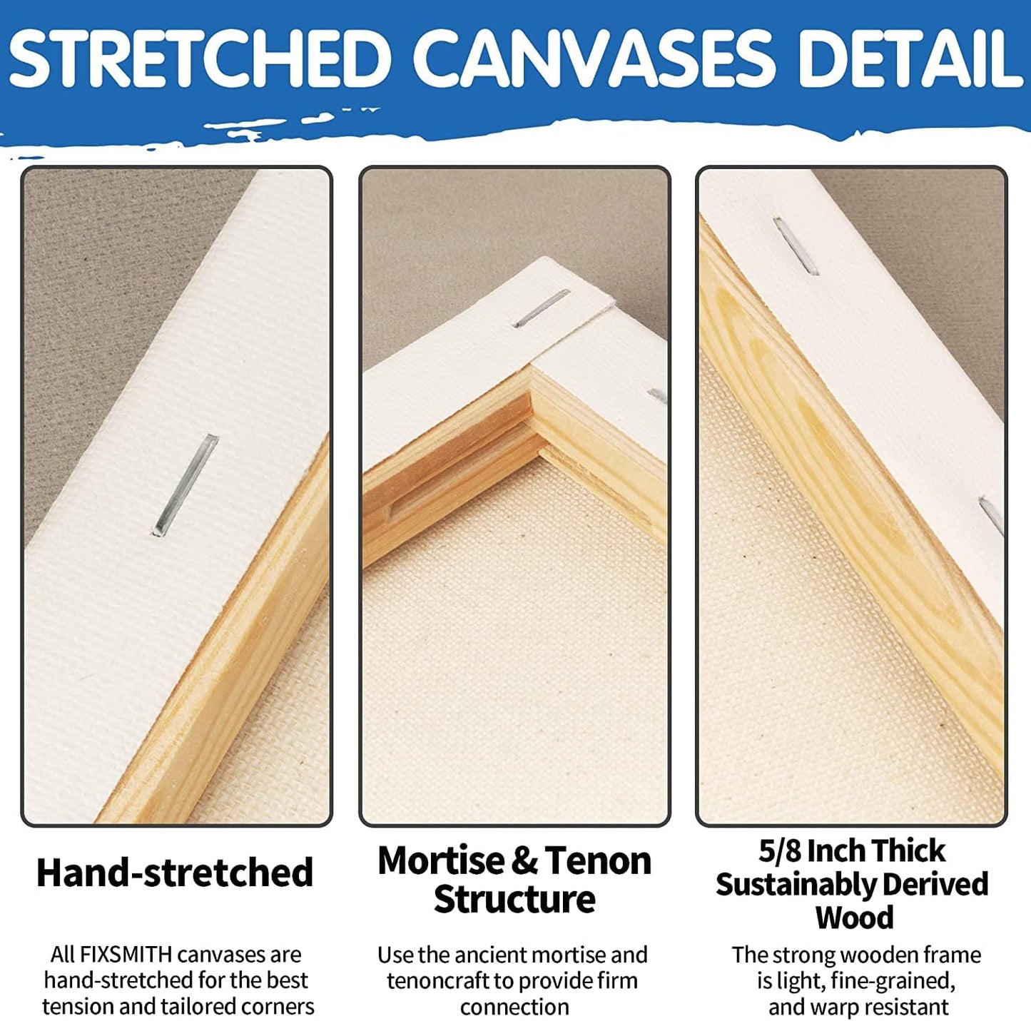 Stretched White Blank Canvas