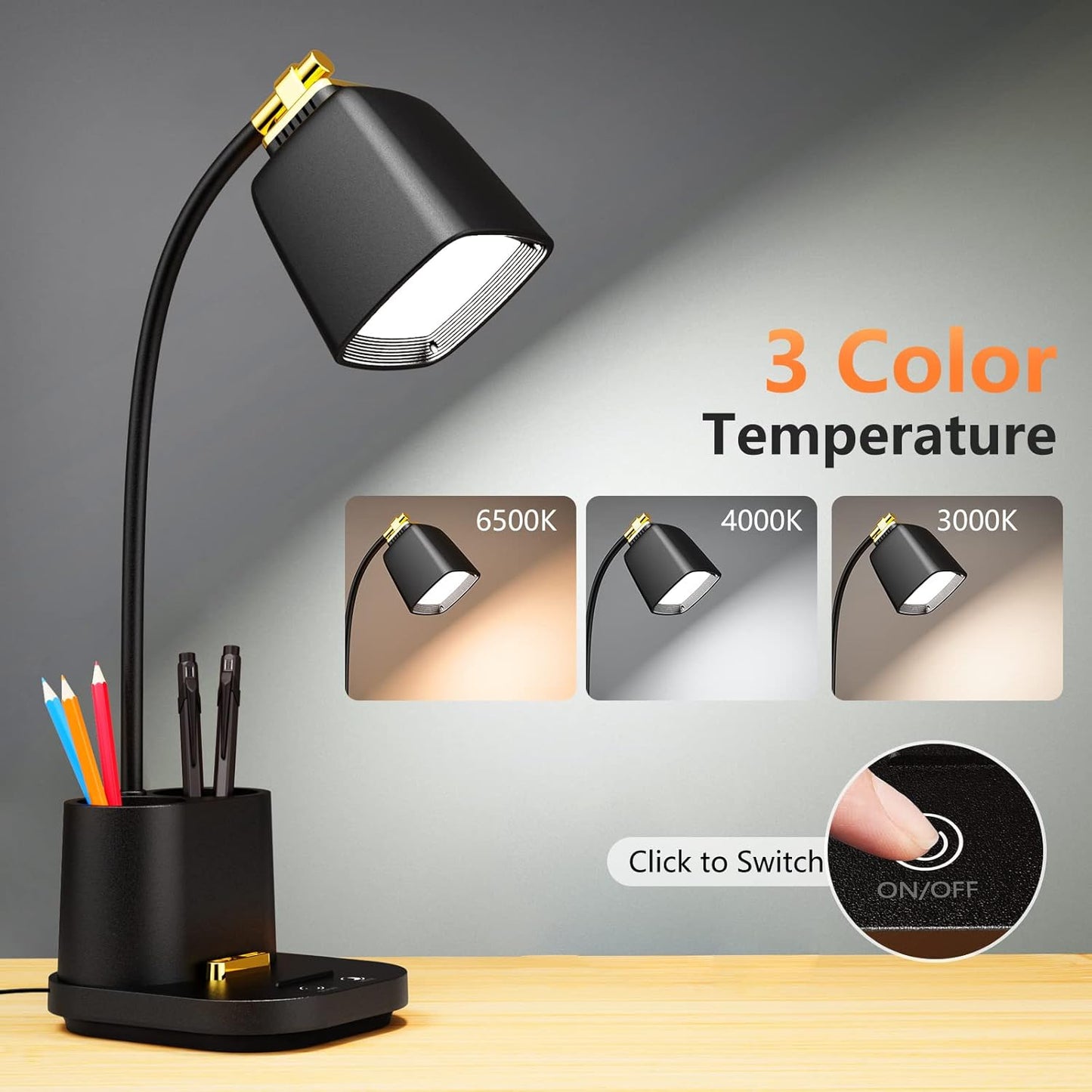 Desk Lamp with USB Charging Port