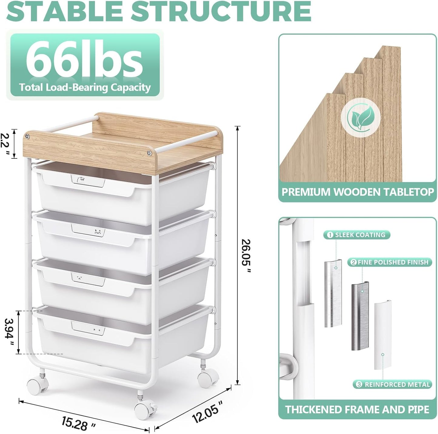 Rolling Storage Utility Cart