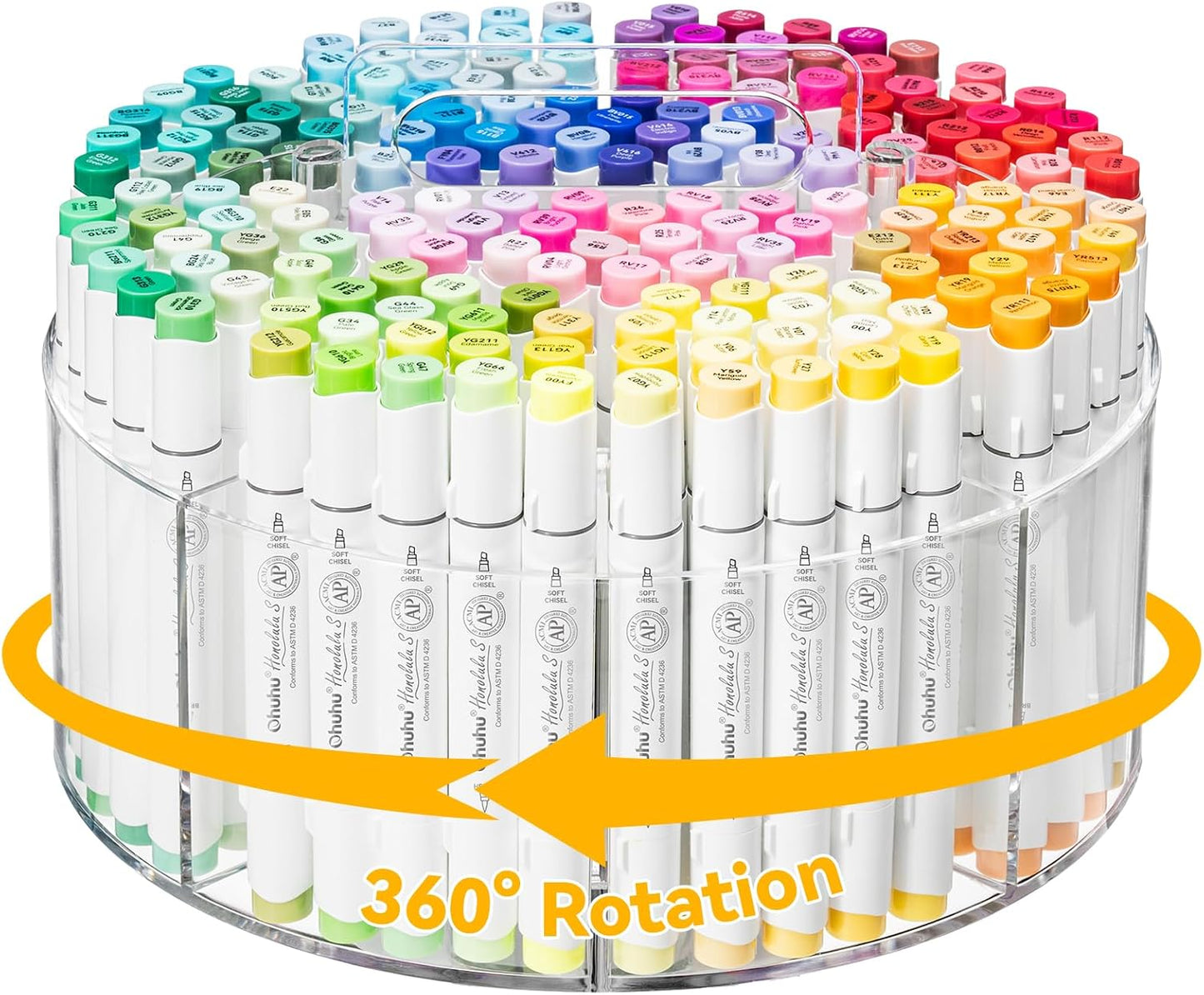 360° Rotating Clear Acrylic Marker Organizer