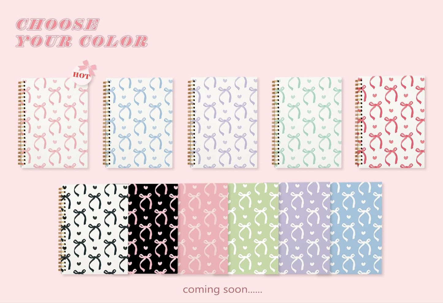 Cute Pink Preppy Coquette Notebook