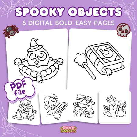 Spooky Objects - 6 Digital Bold-Easy Pages