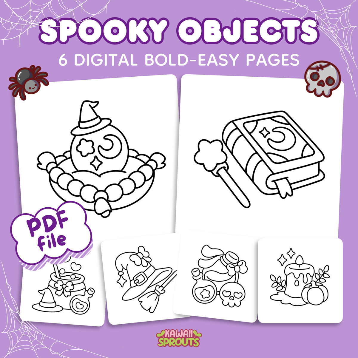 Spooky Objects - 6 Digital Bold-Easy Pages