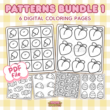 Patterns Bundle 1: 6 Digital Coloring Pages