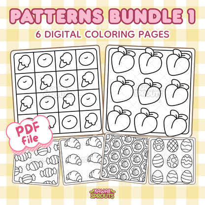 Patterns Bundle 1: 6 Digital Coloring Pages