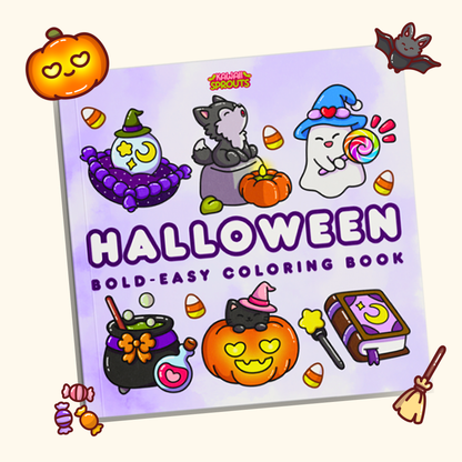 Halloween Bold-Easy - 50-Page Coloring Book