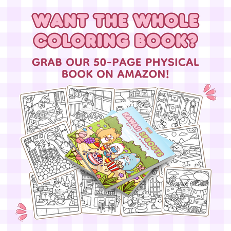 Kawaii Sprouts 50-Page Coloring Book