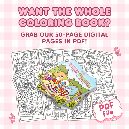 Kawaii Sprouts: Cute Little Moments - 50-page Digital Coloring Pages