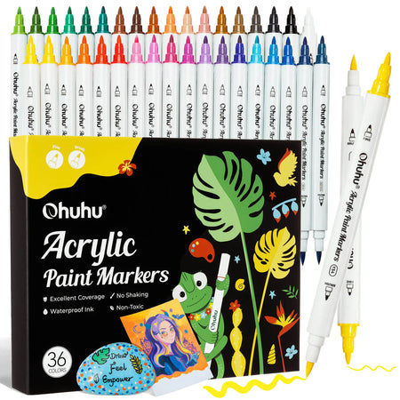 Ohuhu Acrylic Paint Markers, 36 Colors