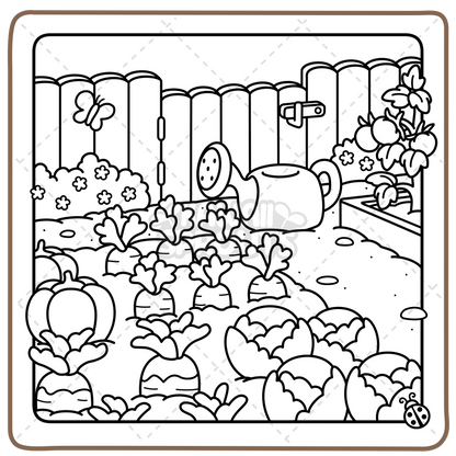 Kawaii Sprouts 50-Page Coloring Book