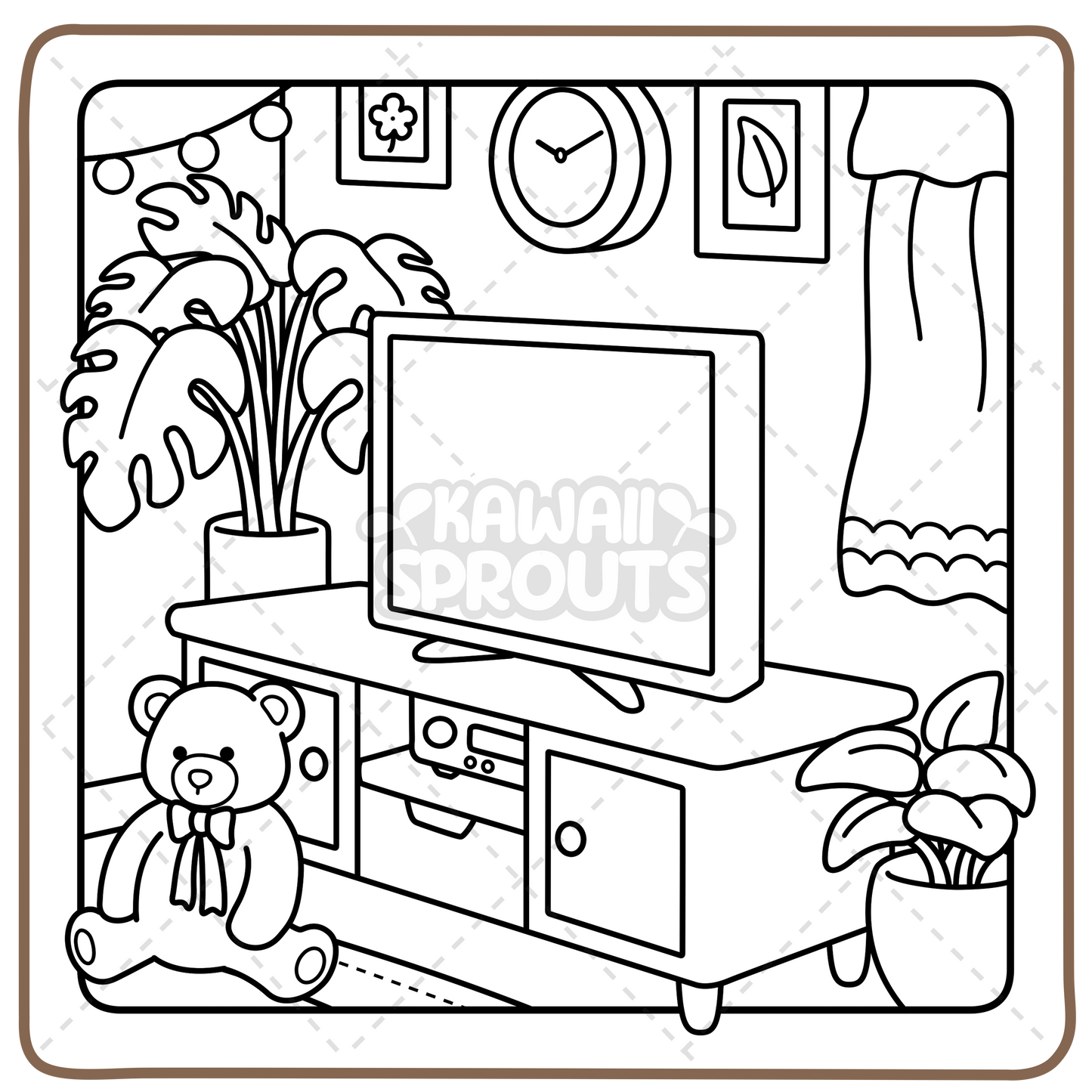 Kawaii Sprouts 50-Page Coloring Book