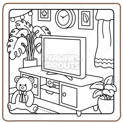 Kawaii Sprouts 50-Page Coloring Book