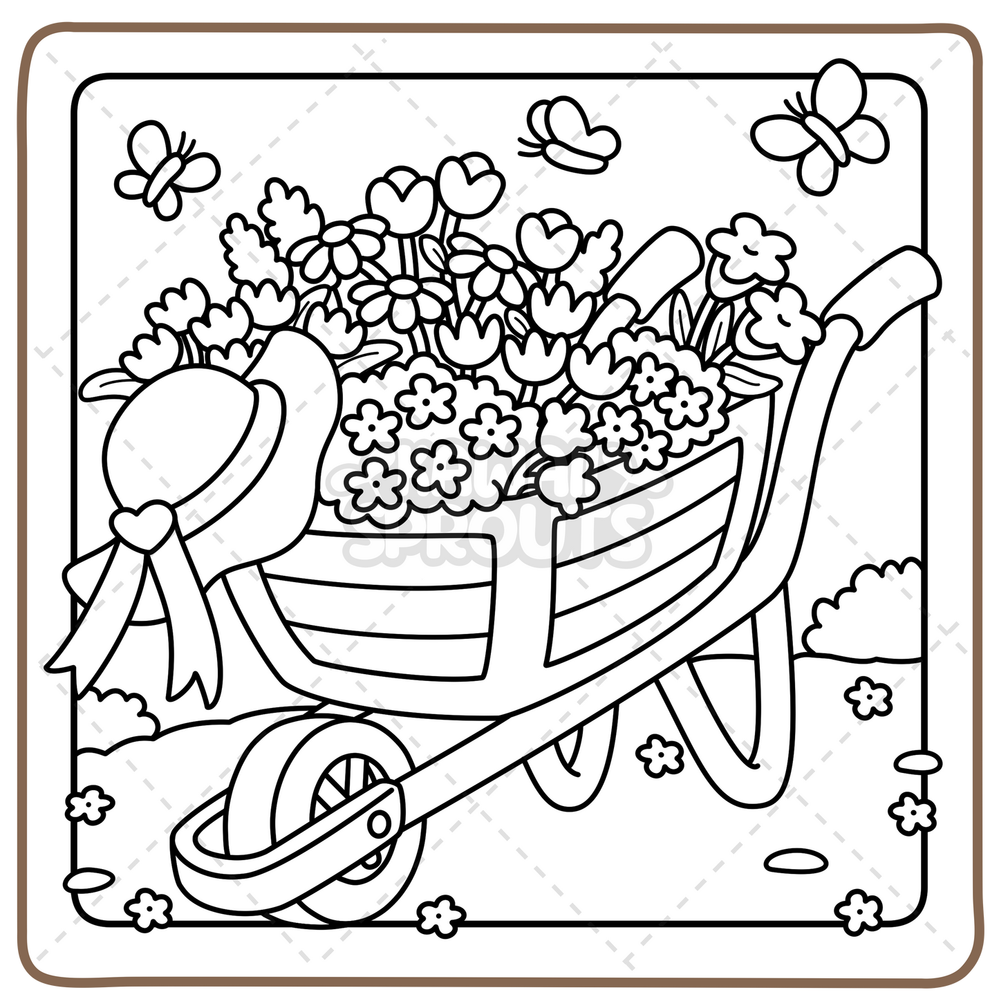 Kawaii Sprouts 50-Page Coloring Book