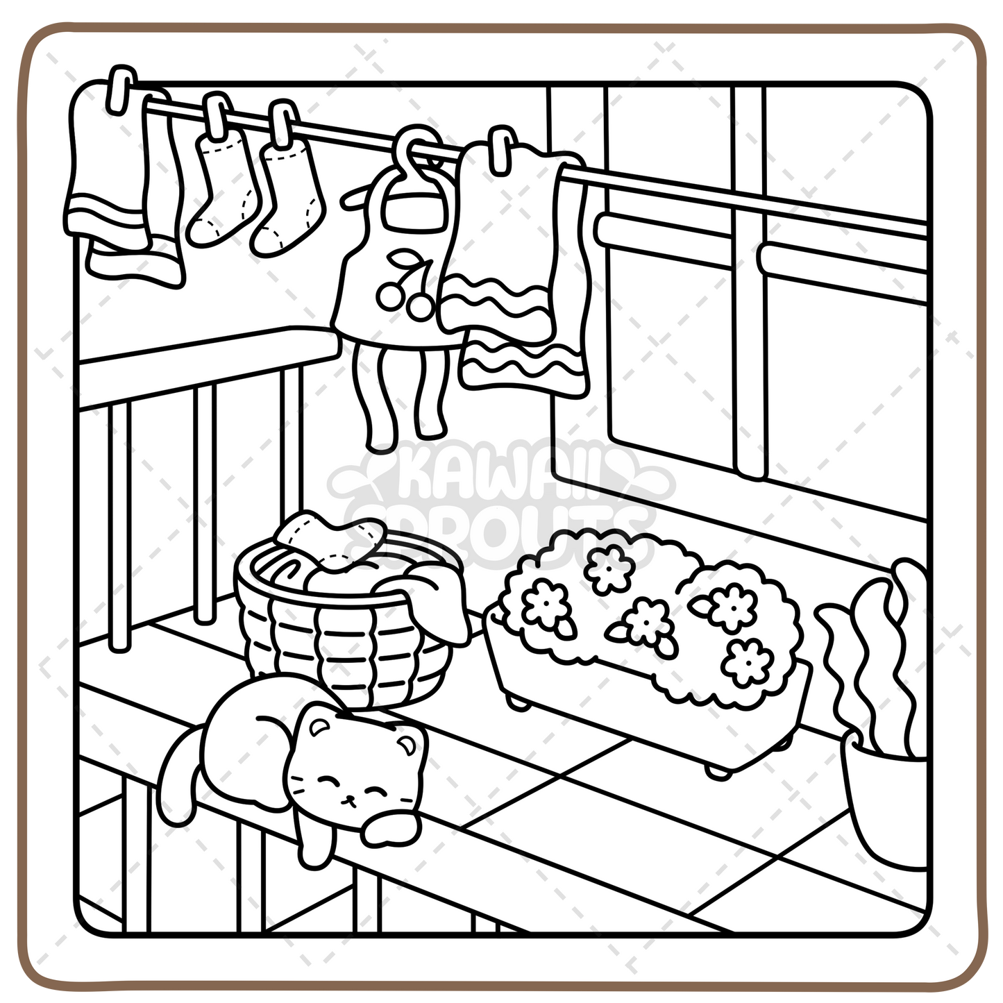 Kawaii Sprouts 50-Page Coloring Book