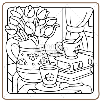 Kawaii Sprouts 50-Page Coloring Book