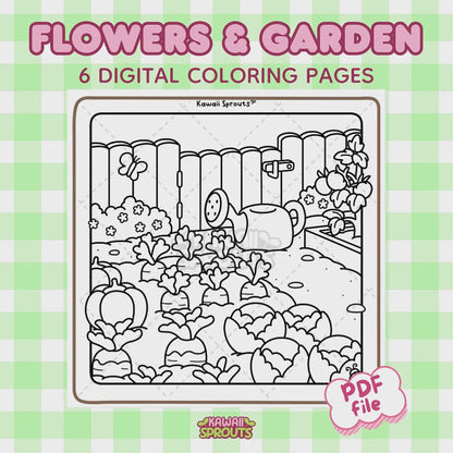 Flowers & Garden 6 Digital Coloring Pages